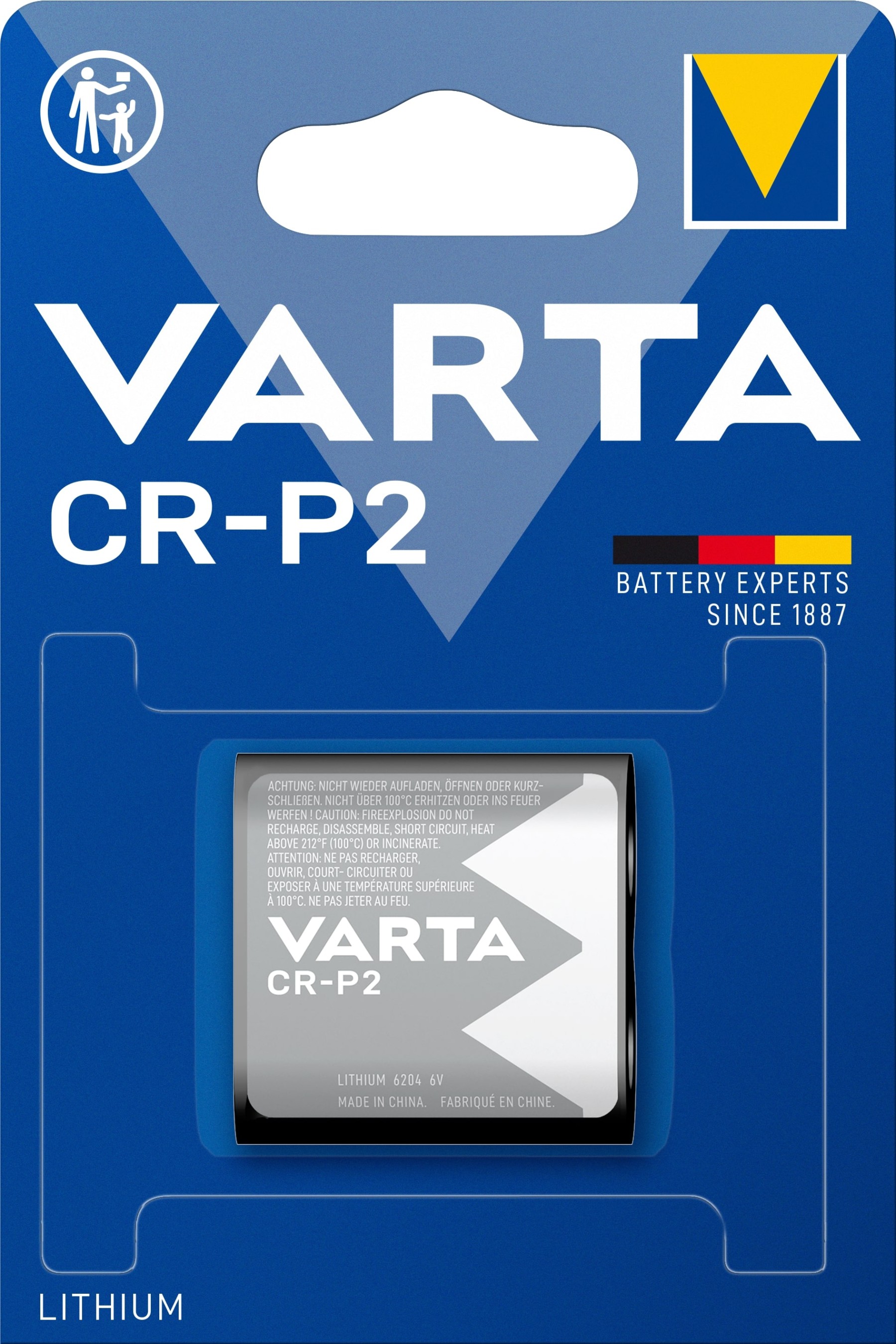 VARTA CR P2 Professional Lithium battery 6V 6204 pack of 1